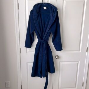 Mia & Tess Navy Blue Fleece Robe with Hood and Belt
